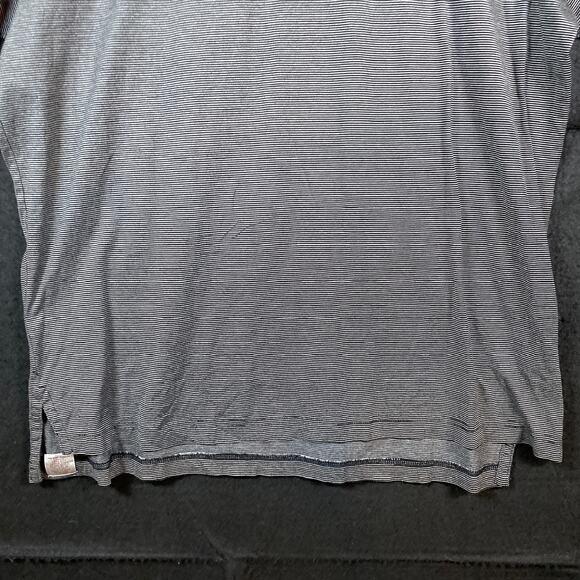 Peter Millar Mens Shirt Black White Stripe Short Sleeve Polo 100% Cotton Large - Picture 4 of 11